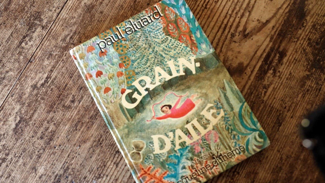 館長がパリで買ったフランス語版『Grain-d'aile』。絵はジャクリーヌ・デュエム